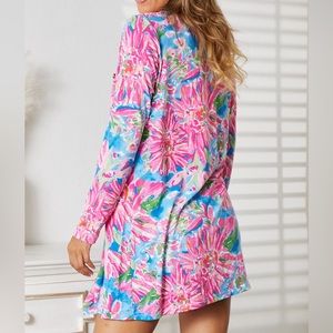 DOUBLE TAKE Full Size Checkered Tie Front Long Sleeve Short Sweater Cardigan main image 1
